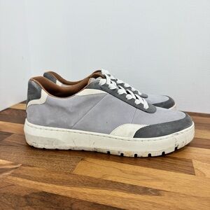 Vionic Elsa Nubuck Suede Light Gray Orthotic Lace Up Sneakers Womens 9.5